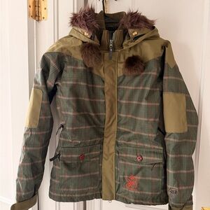 Billabong Green Plaid All-Weather Jacket